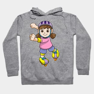 Girl as Skater with Skates & Helmet Hoodie